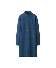 UNIQLO | WOMEN デニムワンピース（長袖）(ワンピース)