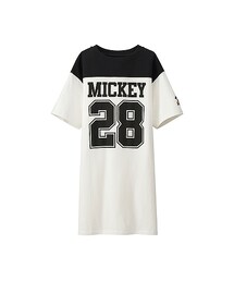 UNIQLO | WOMEN ディズニープロジェクトカラーブロックワンピース（半袖）B00・69(ワンピース)
