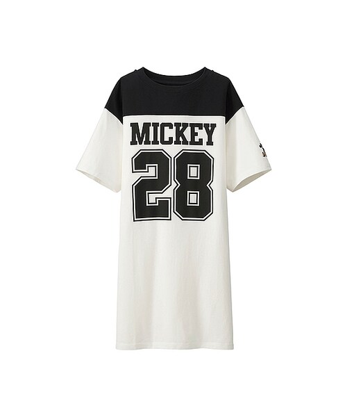 UNIQLO（ユニクロ）の「ディズニープロジェクトカラーブロックワンピース（半袖）（ワンピース・レディース・NAVY 69/WHITE 00・XL/S/XXL/M/L）」の2枚目の写真