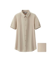 UNIQLO | WOMEN レーヨンエアリーブラウス（半袖）(シャツ/ブラウス)