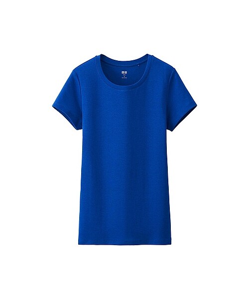 UNIQLO（ユニクロ）の「WOMEN スーピマコットンモダールクルーネックT（半袖）（Tシャツ/カットソー・レディース・BLACK/BLUE/GRAY/PURPLE/RED/LIGHT BLUE/WHITE/NAVY/LIGHT ORANGE/LIGHT GRAY/GREEN/PINK・M/L/S/XL/XXL/3XL）」の7枚目の写真