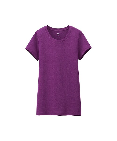 UNIQLO（ユニクロ）の「WOMEN スーピマコットンモダールクルーネックT（半袖）（Tシャツ/カットソー・レディース・BLACK/BLUE/GRAY/PURPLE/RED/LIGHT BLUE/WHITE/NAVY/LIGHT ORANGE/LIGHT GRAY/GREEN/PINK・M/L/S/XL/XXL/3XL）」の10枚目の写真