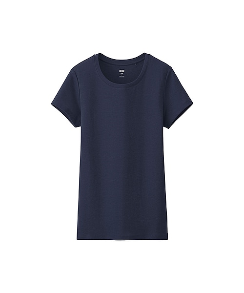 UNIQLO（ユニクロ）の「WOMEN スーピマコットンモダールクルーネックT（半袖）（Tシャツ/カットソー・レディース・BLACK/BLUE/GRAY/PURPLE/RED/LIGHT BLUE/WHITE/NAVY/LIGHT ORANGE/LIGHT GRAY/GREEN/PINK・M/L/S/XL/XXL/3XL）」の9枚目の写真