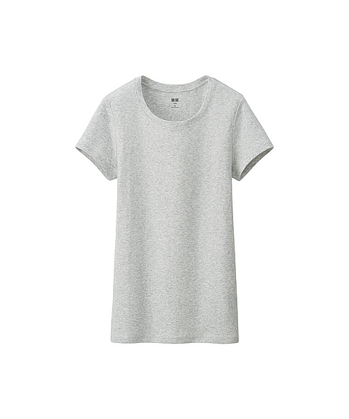 UNIQLO（ユニクロ）の「WOMEN スーピマコットンモダールクルーネックT（半袖）（Tシャツ/カットソー・レディース・BLACK/BLUE/GRAY/PURPLE/RED/LIGHT BLUE/WHITE/NAVY/LIGHT ORANGE/LIGHT GRAY/GREEN/PINK・M/L/S/XL/XXL/3XL）」の4枚目の写真