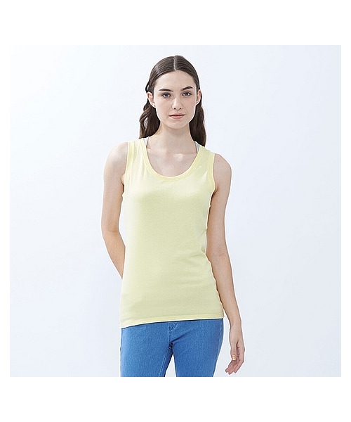 UNIQLO（ユニクロ）の「WOMEN スーピマコットンモダールタンクトップ（Tシャツ/カットソー・レディース・LIGHT GRAY/PURPLE/BLACK/GREEN/WHITE/GRAY/BLUE/YELLOW/90/LIGHT ORANGE・XL/M/S/XXL/3XL/L）」の10枚目の写真