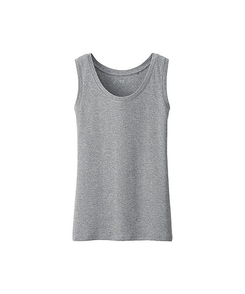 UNIQLO（ユニクロ）の「WOMEN スーピマコットンモダールタンクトップ（Tシャツ/カットソー・レディース・LIGHT GRAY/PURPLE/BLACK/GREEN/WHITE/GRAY/BLUE/YELLOW/90/LIGHT ORANGE・XL/M/S/XXL/3XL/L）」の4枚目の写真