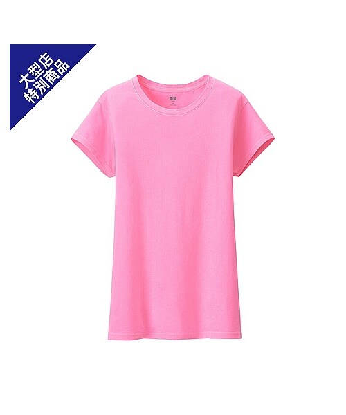 UNIQLO(ユニクロ)の「WOMEN スーピマコットンウォッシュクルーネックT(半袖)+(Tシャツ/カットソー・レディース・LIGHT ORANGE/BLACK/GREEN/PINK/RED/WHITE/ORANGE・S/M/L/XL)」の5枚目の写真