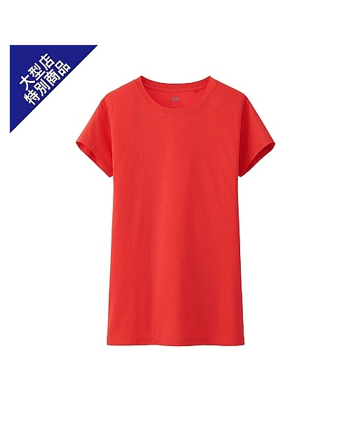 UNIQLO(ユニクロ)の「WOMEN スーピマコットンウォッシュクルーネックT(半袖)+(Tシャツ/カットソー・レディース・LIGHT ORANGE/BLACK/GREEN/PINK/RED/WHITE/ORANGE・S/M/L/XL)」の6枚目の写真