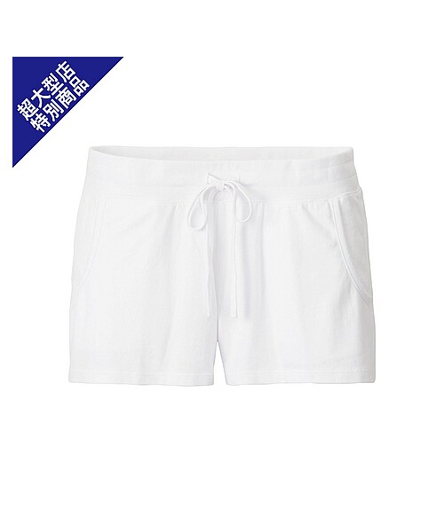 UNIQLO（ユニクロ）の「WOMEN ストレッチジャージーショートパンツ＋E（カットパンツ・ショートパンツ・レディース・PINK/PURPLE/WHITE/GREEN/GRAY・M/S/XL/L）」の2枚目の写真