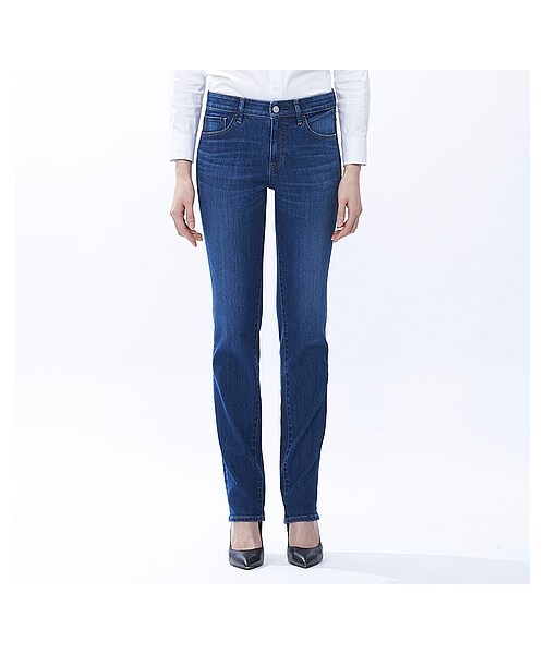 UNIQLO（ユニクロ）の「WOMEN レギュラーフィットジーンズ（ハイライズ）（ジーンズ・レディース・WHITE/NAVY/BLACK/BLUE・30/34/28/24/36/22/26/29/32/27/23/25）」の4枚目の写真