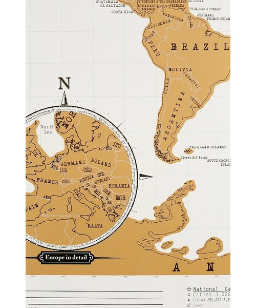 URBAN OUTFITTERS（アーバンアウトフィッターズ）の「Travel Scratch Map（ポスター/アート・WHITE・ONE SIZE）」の2枚目の写真