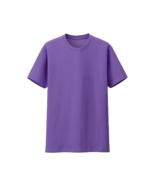 【UNIQLO ユニクロ】シンプル 水色 Tシャツ サイズM 古着 2022年 UNIQLO ユニクロ インディゴクルーネックTシャツ