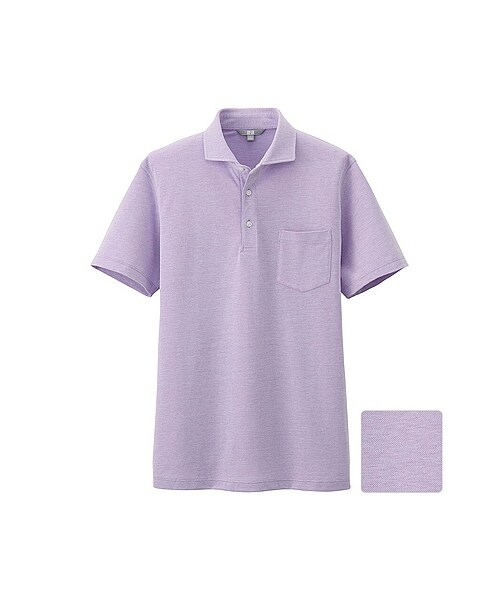 UNIQLO（ユニクロ）の「MEN ドライシャツカラーポロシャツ（セミワイド・半袖）（ポロシャツ・メンズ・GRAY/BLUE/PURPLE/NAVY/WHITE・S/XL/M/L）」の6枚目の写真