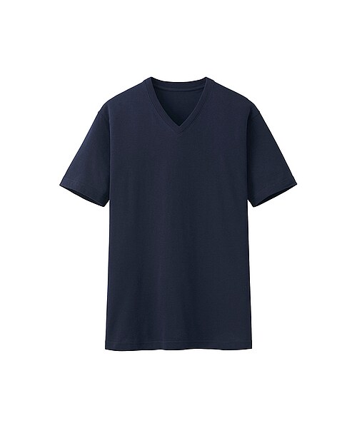 UNIQLO（ユニクロ）の「MEN ドライカラーVネックT（半袖）（Tシャツ（半袖・タンクトップ）・メンズ・NAVY/BLACK/GRAY/DARK GRAY/BROWN/WHITE・L/S/M/XL）」の2枚目の写真