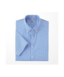 UNIQLO | MEN ドライイージーケアスリムフィットチェックシャツ（半袖）B(シャツ/ブラウス)