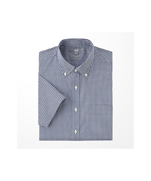 UNIQLO（ユニクロ）の「MEN ドライイージーケアスリムフィットチェックシャツ（半袖）B（シャツ/ブラウス・メンズ・BLUE・L/M/S/XL）」の2枚目の写真