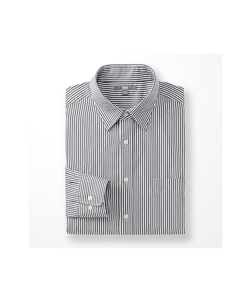 UNIQLO(ユニクロ)の「MEN ファインクロスストライプシャツ(長袖)E(シャツ/ブラウス・メンズ・GRAY/BLUE・L/XL/M/S)」の1枚目の写真