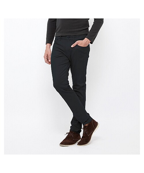 UNIQLO(ユニクロ)の「MEN ストレッチスリムフィットテーパードカラージーンズ(ジーンズ・メンズ・BLACK/NAVY/OFF WHITE/RED/GRAY/DARK ORANGE/GREEN・27/46/48/29)」の2枚目の写真