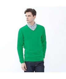 UNIQLO | MEN コットンカシミヤVネックセーター（長袖）(ニット/セーター)
