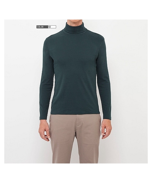 UNIQLO(ユニクロ)の「MEN ソフトタッチタートルネックT(長袖)(Tシャツ(長袖・7分袖)・メンズ・DARK GRAY/WHITE/NAVY/WINE/KHAKI/DARK GREEN/BLACK・4XL/3XL/XXL)」の8枚目の写真