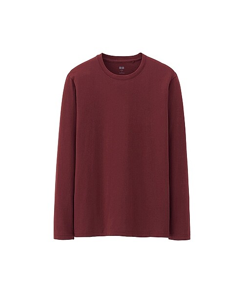UNIQLO（ユニクロ）の「MEN スーピマコットンクルーネックT（長袖・大きいサイズ）（Tシャツ（長袖・7分袖）・メンズ・WINE/GRAY/WHITE・4XL/3XL/XXL）」の2枚目の写真