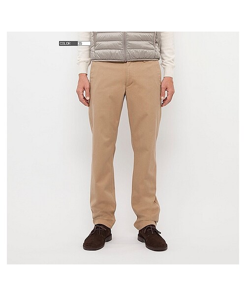 UNIQLO(ユニクロ)の「MEN 防風レギュラーフィットテーパードチノ(大きいサイズ)(ロングパンツ・メンズ・BROWN/BLACK/OLIVE/BLUE・120/115/110)」の1枚目の写真