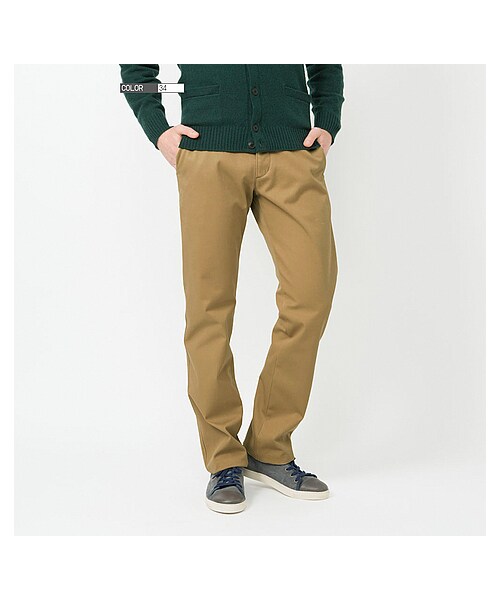 UNIQLO(ユニクロ)の「MEN 防風ノータックチノ(大きいサイズ)(その他パンツ・メンズ・NAVY/WINE/DARK GREEN/BROWN・120)」の2枚目の写真