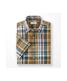 UNIQLO | MEN リネンコットンチェックシャツ（半袖）(トップス)