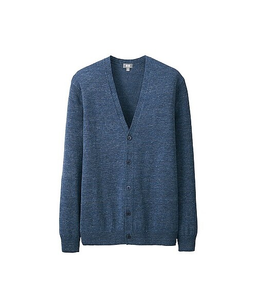 UNIQLO（ユニクロ）の「MEN リネンブレンドVネックカーディガン（長袖）（ニット・セーター・メンズ・NATURAL/BLUE/GRAY/NAVY/PINK/GREEN・XL/L/M/XXL/S）」の9枚目の写真