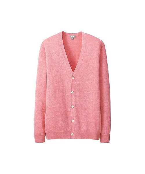 UNIQLO（ユニクロ）の「MEN リネンブレンドVネックカーディガン（長袖）（ニット・セーター・メンズ・NATURAL/BLUE/GRAY/NAVY/PINK/GREEN・XL/L/M/XXL/S）」の12枚目の写真
