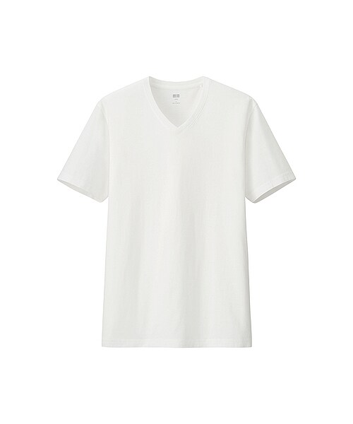 UNIQLO（ユニクロ）の「MEN スーピマコットンVネックT（半袖）（Tシャツ/カットソー・メンズ・BLACK/BLUE/RED/WINE/DARK GRAY/GREEN/NAVY/WHITE/LIGHT GRAY/GRAY/BROWN・XL/M/S/L/XXL/4XL/3XL）」の2枚目の写真