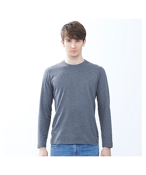 UNIQLO(ユニクロ)の「MEN スーピマコットンクルーネックT(長袖)(Tシャツ/カットソー・メンズ・PINK/BLUE/WHITE/GRAY/DARK GRAY/BLACK/NAVY/RED/LIGHT GRAY/OLIVE・M/3XL/XXL/S/XL/L/4XL)」の5枚目の写真