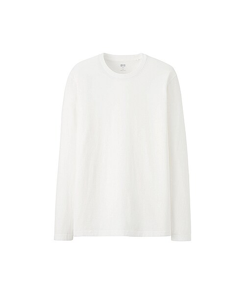 UNIQLO(ユニクロ)の「MEN スーピマコットンクルーネックT(長袖)(Tシャツ/カットソー・メンズ・PINK/BLUE/WHITE/GRAY/DARK GRAY/BLACK/NAVY/RED/LIGHT GRAY/OLIVE・M/3XL/XXL/S/XL/L/4XL)」の2枚目の写真