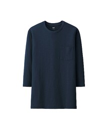 UNIQLO | MEN ウォッシュスラブクルーネックT（7分袖）(トップス)