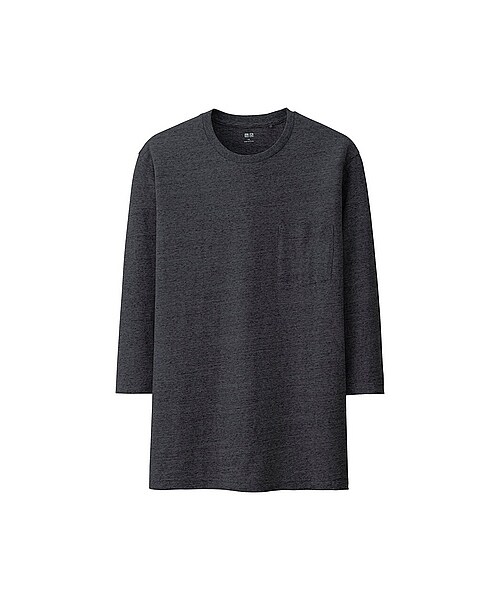 UNIQLO（ユニクロ）の「MEN ウォッシュスラブクルーネックT（7分袖）（Tシャツ（長袖・7分袖）・メンズ・WHITE/BLACK/GREEN/GRAY/NAVY/PINK/DARK GRAY・3XL/XXL/L/M/XL/S/4XL）」の8枚目の写真