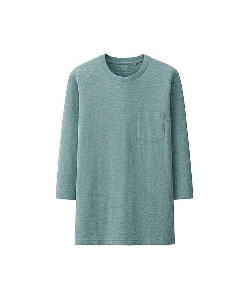 UNIQLO（ユニクロ）の「MEN ウォッシュスラブクルーネックT（7分袖）（Tシャツ（長袖・7分袖）・メンズ・WHITE/BLACK/GREEN/GRAY/NAVY/PINK/DARK GRAY・3XL/XXL/L/M/XL/S/4XL）」の10枚目の写真