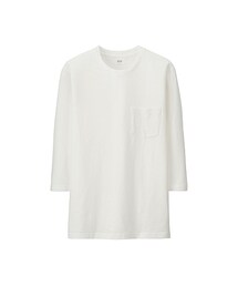 UNIQLO | MEN ウォッシュスラブクルーネックT（7分袖）(トップス)