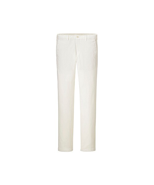 UNIQLO（ユニクロ）の「MEN スリムフィットノータックチノA（ロングパンツ・メンズ・BEIGE/WHITE/OLIVE/BLACK/BLUE/RED/NAVY・79/85/73/76/88/91/115/82/70/120）」の2枚目の写真