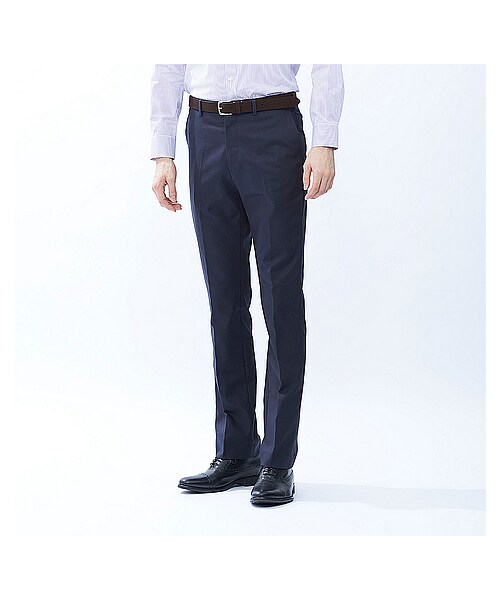 UNIQLO（ユニクロ）の「MEN イージーケアノータックパンツ＋（ロングパンツ・メンズ・BEIGE/NAVY/BLACK/KHAKI・85/76/82/91/73/79/88）」の4枚目の写真