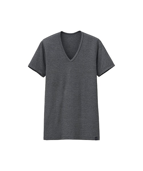 UNIQLO（ユニクロ）の「MEN ヒートテックVネックT（半袖）（インナーTシャツ・メンズ・BEIGE/GRAY/DARK GRAY/BLACK・XL/S/L/M）」の4枚目の写真