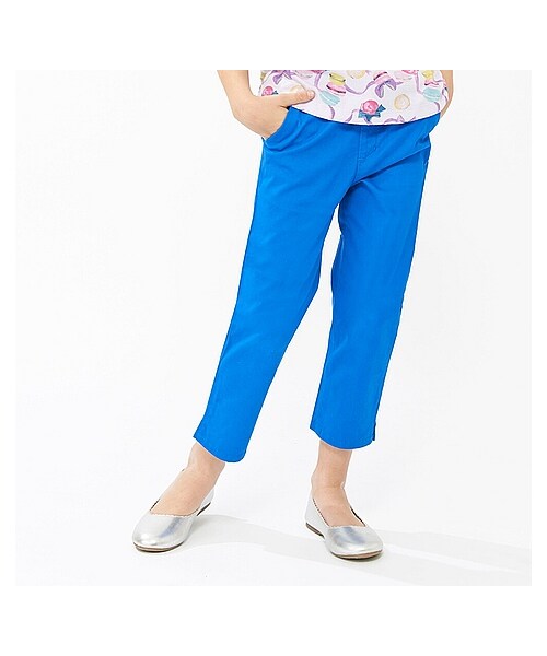 UNIQLO(ユニクロ)の「GIRLS イージークロップドパンツ(GIRLS パンツ・スカート・キッズ・PINK/NATURAL/BLUE/NAVY/OFF WHITE・XL/M/S/L)」の4枚目の写真