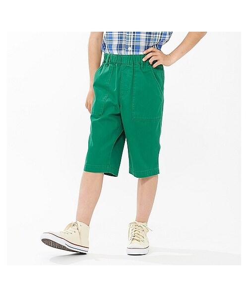 UNIQLO（ユニクロ）の「BOYS イージーハーフパンツ（ツイル）（その他パンツ・キッズ・BLUE/WHITE/OLIVE/GREEN/BEIGE/RED/NAVY・XL/S/L/M）」の4枚目の写真