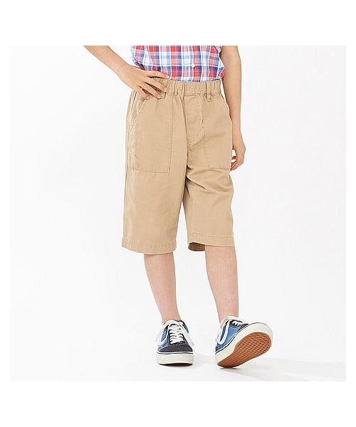 UNIQLO（ユニクロ）の「BOYS イージーハーフパンツ（ツイル）（その他パンツ・キッズ・BLUE/WHITE/OLIVE/GREEN/BEIGE/RED/NAVY・XL/S/L/M）」の2枚目の写真