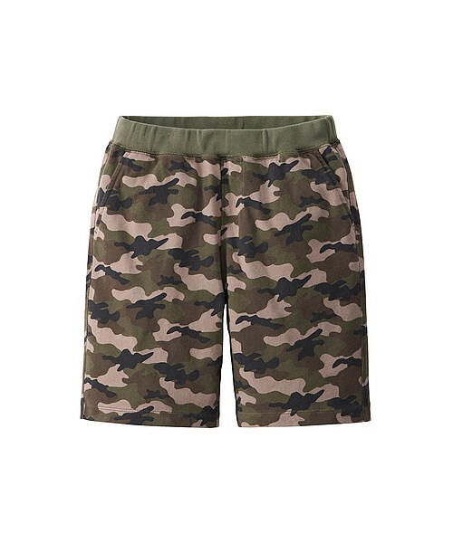 UNIQLO（ユニクロ）の「BOYS カットソーイージーショートパンツ（カモフラ）（BOYSボトムス・キッズ・OLIVE・M/S/XL/L）」の2枚目の写真