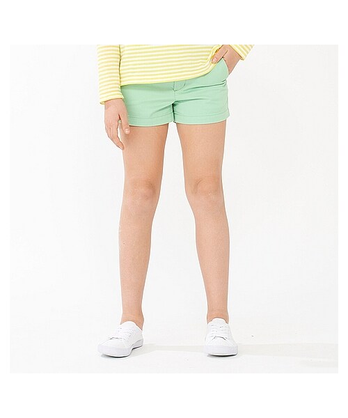 UNIQLO（ユニクロ）の「GIRLS チノショートパンツ＋E（その他パンツ・キッズ・PINK/OFF WHITE/BLUE/GREEN/NATURAL/NAVY・150/140/130/110/120）」の3枚目の写真