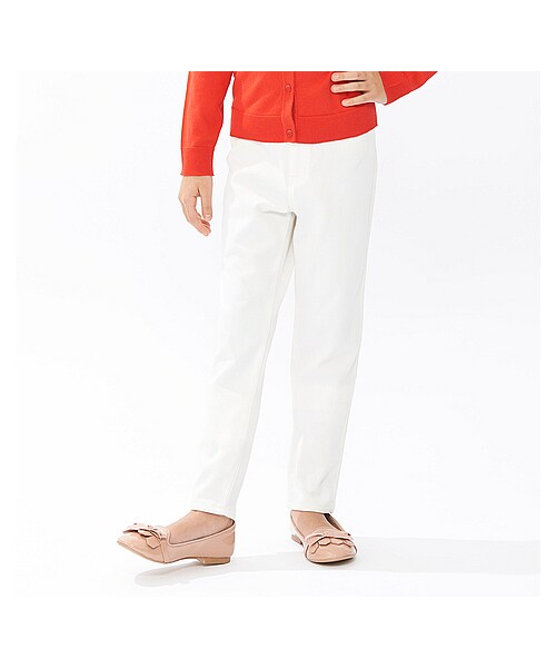 UNIQLO（ユニクロ）の「GIRLS イージーレギンスパンツ（無地）（GIRLS パンツ・スカート・キッズ・BLACK/PINK/OFF WHITE/ORANGE/BLUE・S/M/L/XL）」の3枚目の写真