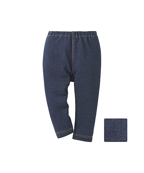 UNIQLO（ユニクロ）の「BABY レギンス（デニム・10分丈）（トップス・ボトムス・キッズ・NAVY・80）」の2枚目の写真