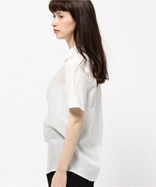 gomme(ゴム)の「ライトシャーリングブラウス(シャツ/ブラウス・レディース・ホワイト/ブラック/ライトグレー/ネイビー・MEDIUM)」の6枚目の写真