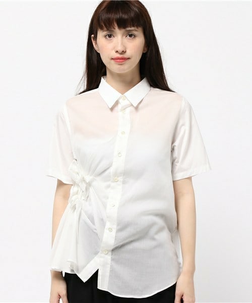 gomme(ゴム)の「ライトシャーリングブラウス(シャツ/ブラウス・レディース・ホワイト/ブラック/ライトグレー/ネイビー・MEDIUM)」の5枚目の写真