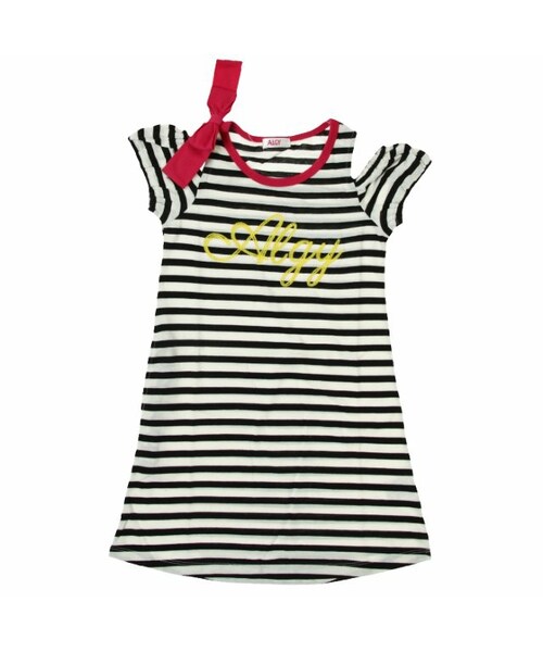 Algy アルジー の Algy 肩開きボーダーワンピース ワンピース Wear